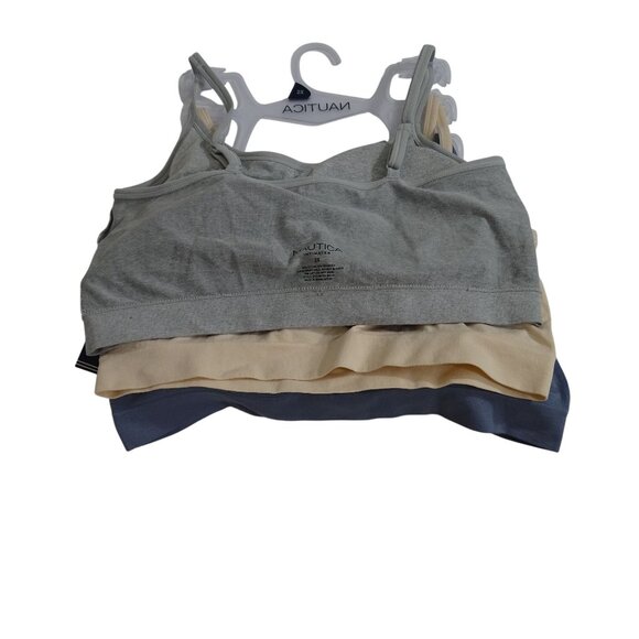 Nautica 3 Pack Seamless Padded Bra Bralette 2X 38DD 40C 40D Blue Tan Gray NEW - Picture 2 of 11